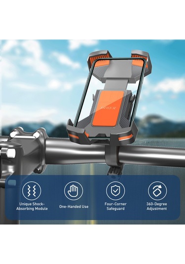 Odier Odier Bisiklet Cep Telefonu Tutucu Sarsıntı Önleyici Turuncu