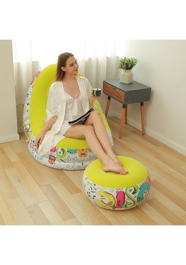 Ankatek Hqgoodstore Yeni Açık Kamp Pvc Akın Tembel Pedallı Şezlong Şişme Kanepe Gri Makaron Kanepe Elektrikli Pompa Gri Km Gri Gri