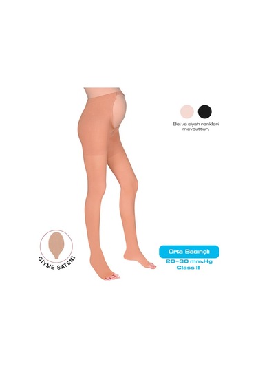 Hamile Külotlu Açık Burun Varis Çorabı Ten Rengi Variteks 917