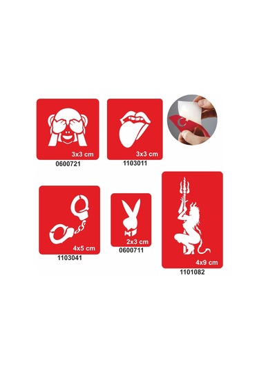 Şeytan Azapta 5 Li Set Geçici Dövme Kına Şablonu