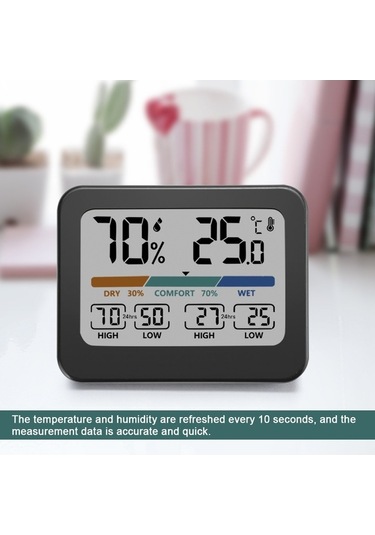 Ulzyvf Tipi Sıcaklık Renkli Ölçer Nem Fonksiyonlu Ev Ekranlı Dijital Çok Büyük Jh
