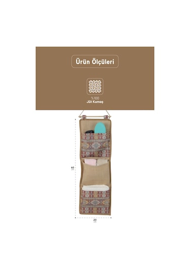 İronika Jüt Kumaş Dolap İçi Organizer Oyuncak Kutusu Eşya Çamaşır Saklama Sepeti Düzenleyici Kutu 5li Set Kahverengi