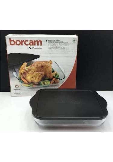 Paşabahçe 59024 Borcam Siyah Kapaklı Fırın Tepsisi 28x28cm Siyah