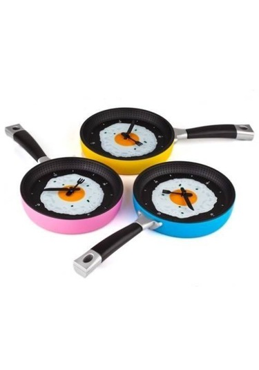 Mobgift Tava Konseptli Duvar Saati Turuncu