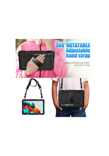 Samsung Galaxy Tab S9 Fe Plus / S9 Plus 12.4inç Uyumlu Kılıf Defender Askılı Pars Case Fuji X610 X810