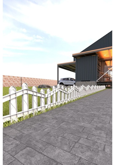 Dekoratif Plastik Bahçe Ve Peyzaj Çiti 8 Adet Çit Y: 32 Cm / G: 4.4 M Toprak Ayaklı - Beyaz