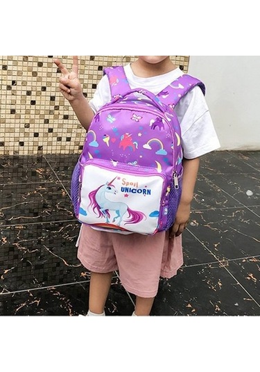 Three Beans Okula Dönüş Çocuklar Anaokulu Sırt Çantası Çocuk Erkek Kız Karikatür Unicorn Sırt Çantası Okul Kitap Çanta Mor 57ıjaz Mor