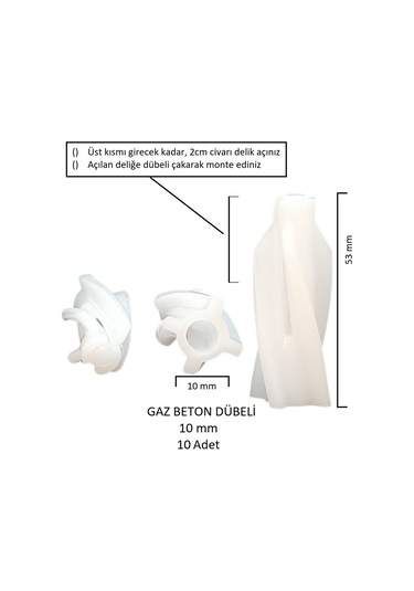 Gaz Beton Ytong Dübeli 10 Mm 10 Adet