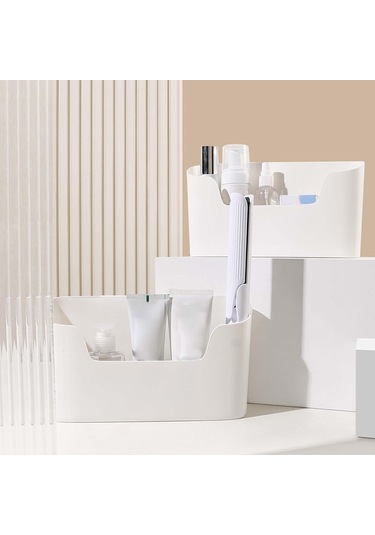 Suntek Duvara Monte Organizatör Kutusu Depolama Banyo Rafı Beyaz