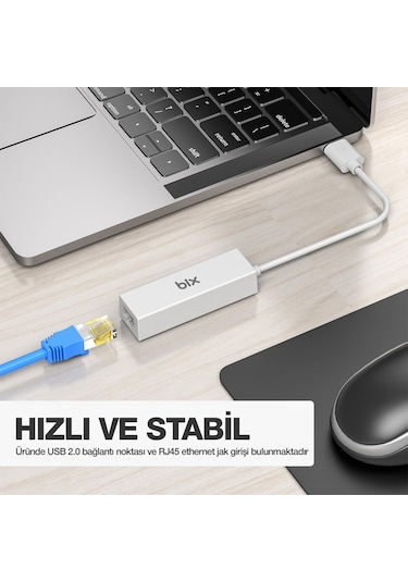 Bix ADP-10 USB 2.0 To Rj45 100 Mbps Ethernet Dönüştürücü Adaptör