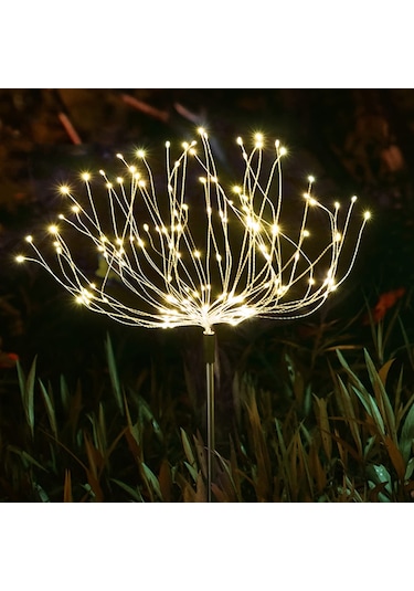 Güneş Enerjili Işıklar Bakır Tel Yıldız Yağmuru Havai Beyaz L5967w-5 Beyaz