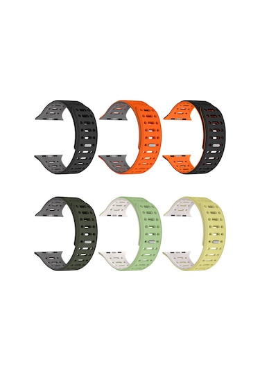 Teknodur Watch 10 42mm Uyumlu Krd-124 Silikon Kordon Strap Kayış-siyah-gri