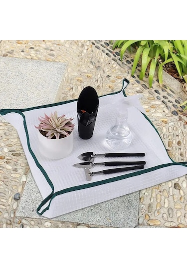 Beyaz-50 Cm Bitki Saksı Değiştirme Kare Mat Su Geçirmez Kalınlaşmak Kapalı Fide Kirli Yakalayıcı Bonsai Etli Saksı Tente