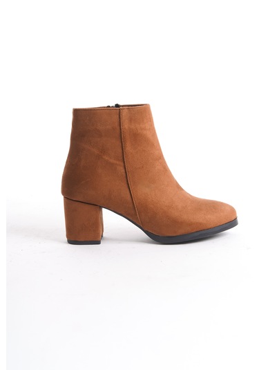 Kadın Liva Düz Topuklu Kısa Bot Taba Süet