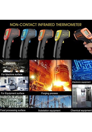 Tenfowee "yüksek Hassasiyetli Endüstriyel Kızılötesi Termometre -50 C-600 C Mavi Renk"