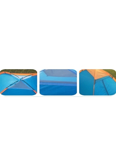 Prestigegoods Outdoor Tek 2 Kişilik Su Geçirmez Kamp Çadırı Mavi - Turuncu 200x140x110 Cm Mavi - Turuncu