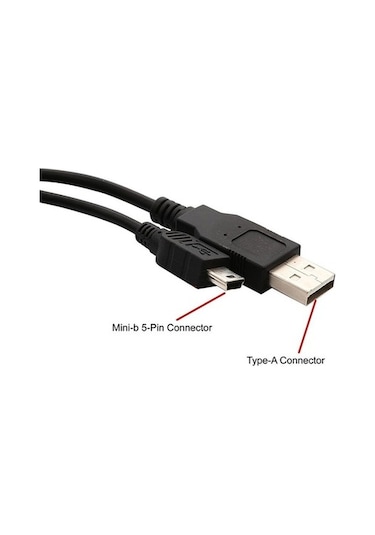 Hytech Hy-X50 Usb Mini 5Pin 1M 1.5A  Siyah Şarj Kablosu