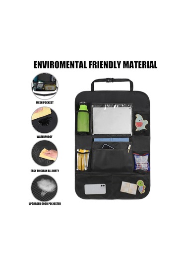 Hangfox Araba Arka Koltuk Organizörü Çift Paket - Büyük Kapasite, Tablet Bölmesi, Kolay Temizlenir, Çocuk Eğlencesi Ve Depolama Çok Renkli