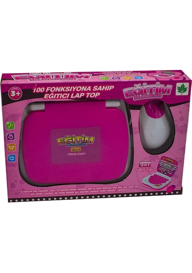 Oyuncak Eğitici Laptop Türkçe-ingilizce 100 Fonksiyonlu Pembe