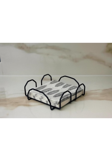 Özel Tasarım Kare Peçetelik Siyah