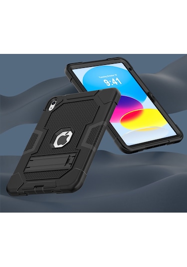 iPad Uyumlu 10.9 2022 Robot B3 Serisi 2022 Kontrast Renk Pc + Silikon Tablet Kılıf Damla Geçirmez Kickstand Koruyucu Kılıf