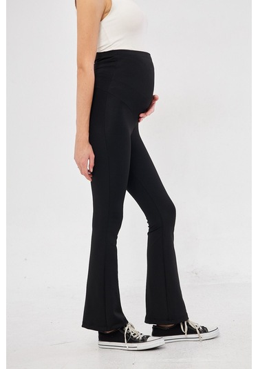 Lesa Wear İspanyol Paça Ayarlanabilir Yüksek Bel Esnek Toparlayıcı Ve Sıkılaştırıcı Hamile Tayt