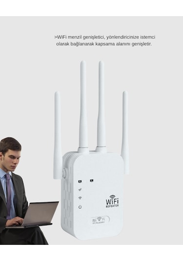 50 Cihaz Destekli 300mbps Kablosuz Sinyal Rj45 Kablolu Kullanım