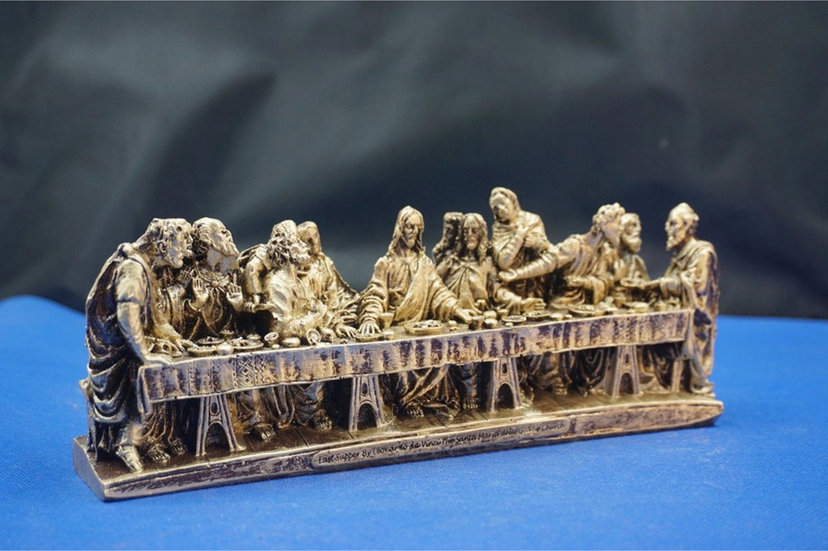 Son Akşam Yemeği Biblo Heykel - Ev Ofis Dekoratif Hediyelik Aksesuar 22x9 Cm