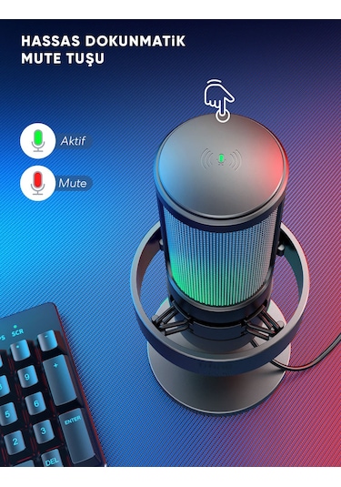 Fifine Ampligame A8 USB Yayıncı Oyuncu Mikrofonu