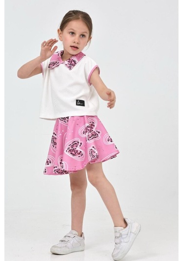 Kız Çocuk Etekli Takım Pembe