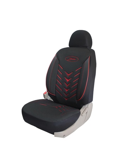Mercedes E 300 Uyumlu Keten Kumaş Oto Koltuk Kılıfı Siyah-kırmızı