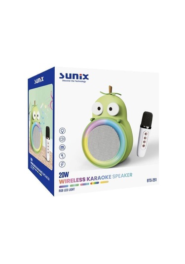 Sunix 20w 2400 Mah Karaoke Mikrofonlu Ledli Bluetooth Hoparlör Bts-251