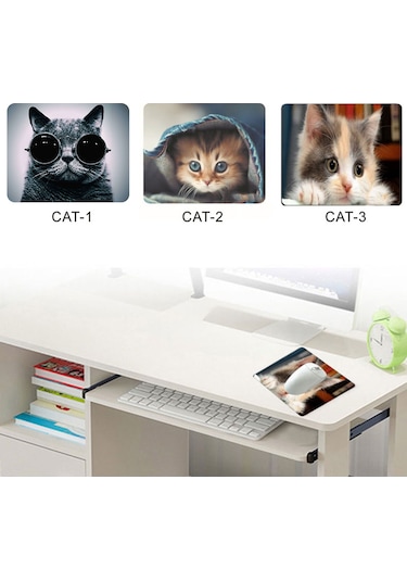 Jeehugo Kedi Desenli 180x220mm Oyun Mouse Padı - Kaymaz Altlı, Yumuşak Dokulu, İş Ve Oyun İçin Uygun Diğer