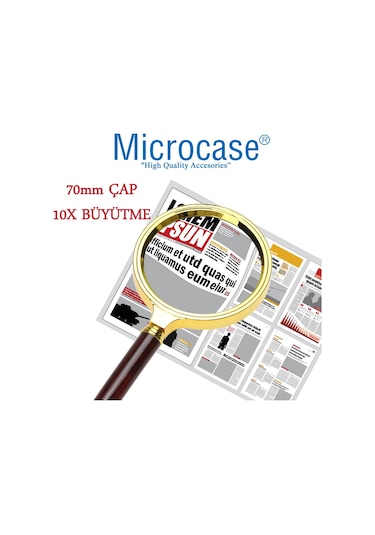 Microcase 70 Mm Çap 10X Büyütme El Tipi Büyüteç - Model By2