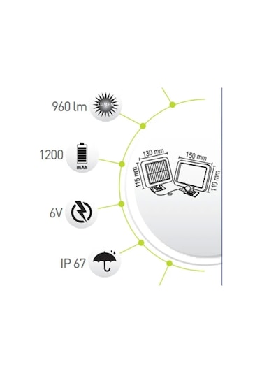 Hareket Sensörlü Solar Led 6 Bölmeli Kumandasız Dg1332