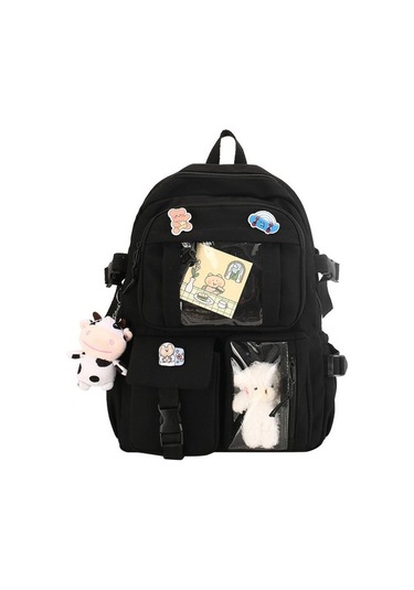 Enjoy Homee Büyük Kapasiteli Su Geçirmez Naylon Öğrenci Okul Çantası Sırt Çantası 1cnp76 Siyah