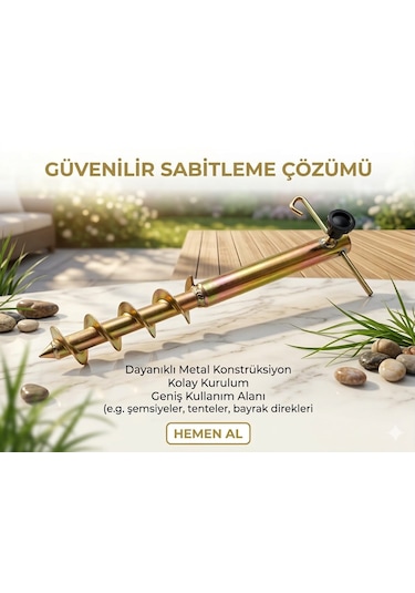 Metal Unıversal Şemsiye Sabitleyici Gold