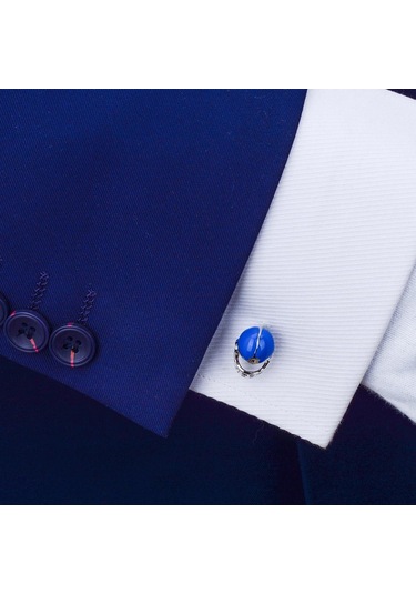 Dolıty Mavi Pirinç Beyzbol Şapkası Kask Kol Düğmeleri Erkek Mavi Çok Renkli