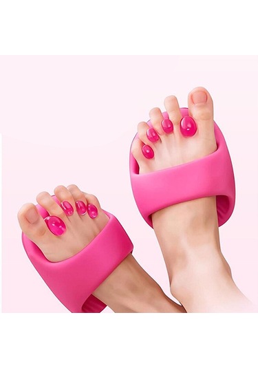 Suntek 2 Adet Akupresür Ayak Masaj Terliği Ayırıcı Ev Ofis Pembe Pembe