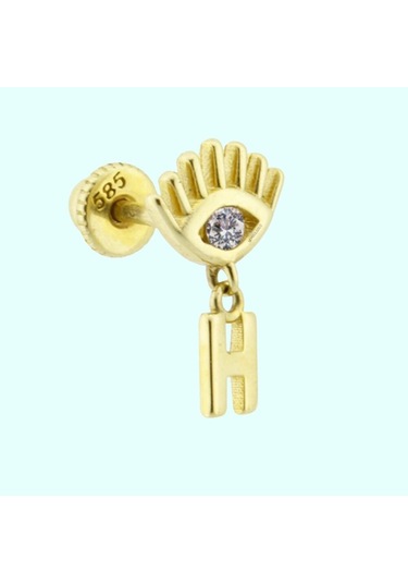 Altın Sallantılı Harf Piercing Harfler Mevcut Altın