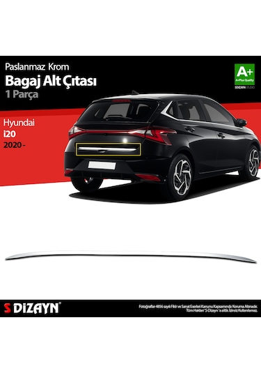 S-Dizayn Hyundai İ20 Krom Bagaj Alt Çıtası 2020 Üzeri