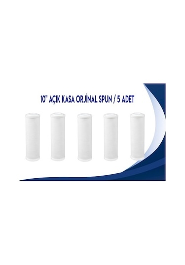 Mikron 5 Adet 10inç Kapaklı Endikaplı Spun Açık Kasa Su Arıtma Cihazı