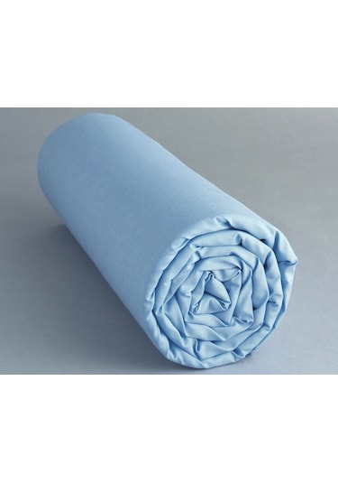 %100 Pamuklu Açık Mavi 90x190 Tek Kişilik Lastikli Çarşaf Seti