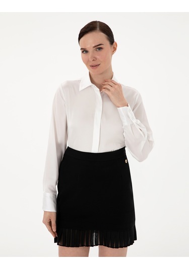 Pierre Cardin Kadın Ekru Gömlek Desenli 50313588-vr019 Ekru