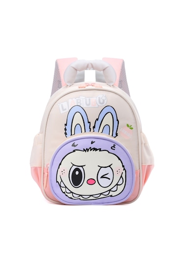 Labubu Sevimli Çizgi Film Eğlence Aydınlatma Işık İlkokul Öğrencisi Çocuk Kız Okul Çantası Pembe