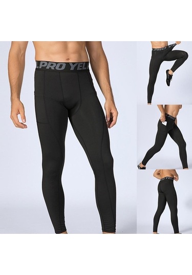 Tongxida Batı Serin Erkek Hızlı Elastik Koşu Sıkıştırma Pantolon Spor Tayt Mavi Mavi