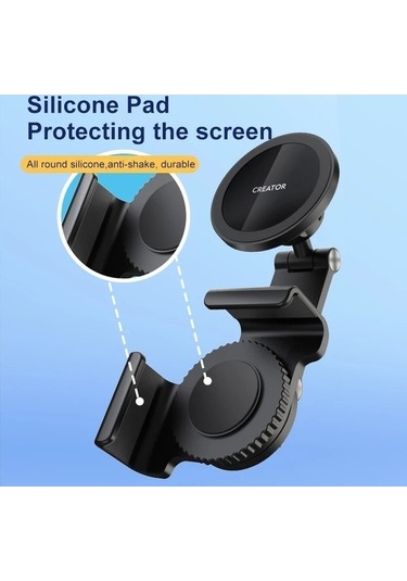 Wondernest Tesla Araba Magsafe Katlanabilir 360 Dönebilen Telefon Tutucu Siyah Siyah