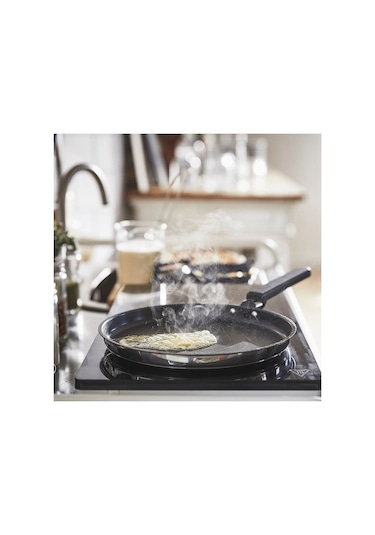 Ikea Mıddagsmat Krep-pankek Tavası 24 Cm Krom - Siyah 1 Parça Gümüş - Siyah