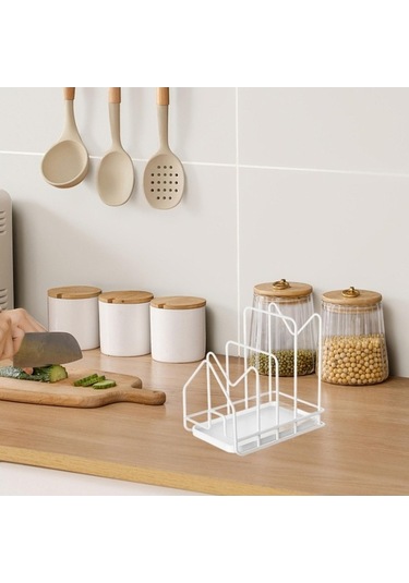 Trendooze Doğrama Tahtası Kurutma Tutucusu - Beyaz Kiler Mutfak Beyaz