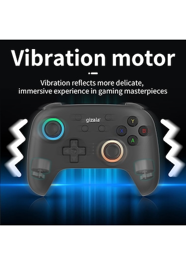 Gizala Kablosuz Oyun Kolu Gamepad Hall Effect Triggers Joystick Switch 2/pc/android/Apple Uyumlu iOS Siyah